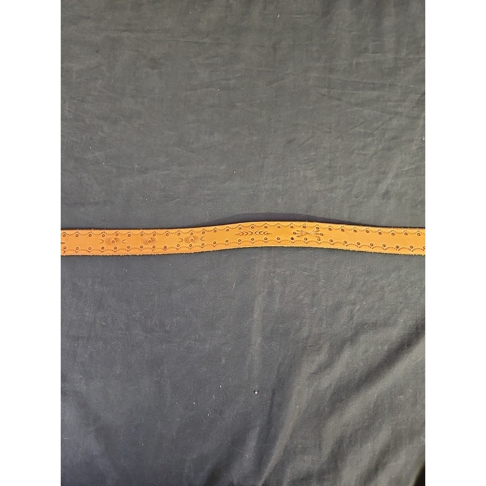 Light Brown‎ Belt Women's Size S/M Gold Buckle Casual Western Aztec - Picture 4 of 9